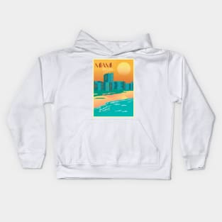 Miami, Florida - Vintage Travel Poster Kids Hoodie